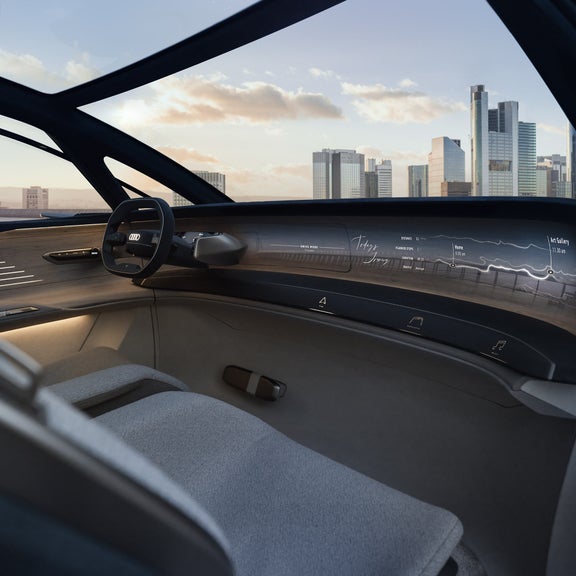 Vista del panel frontal del Audi urbansphere concept. 