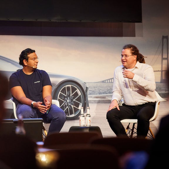 Two speakers on stage