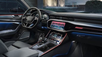 Atmospheric cockpit view with the Audi themes