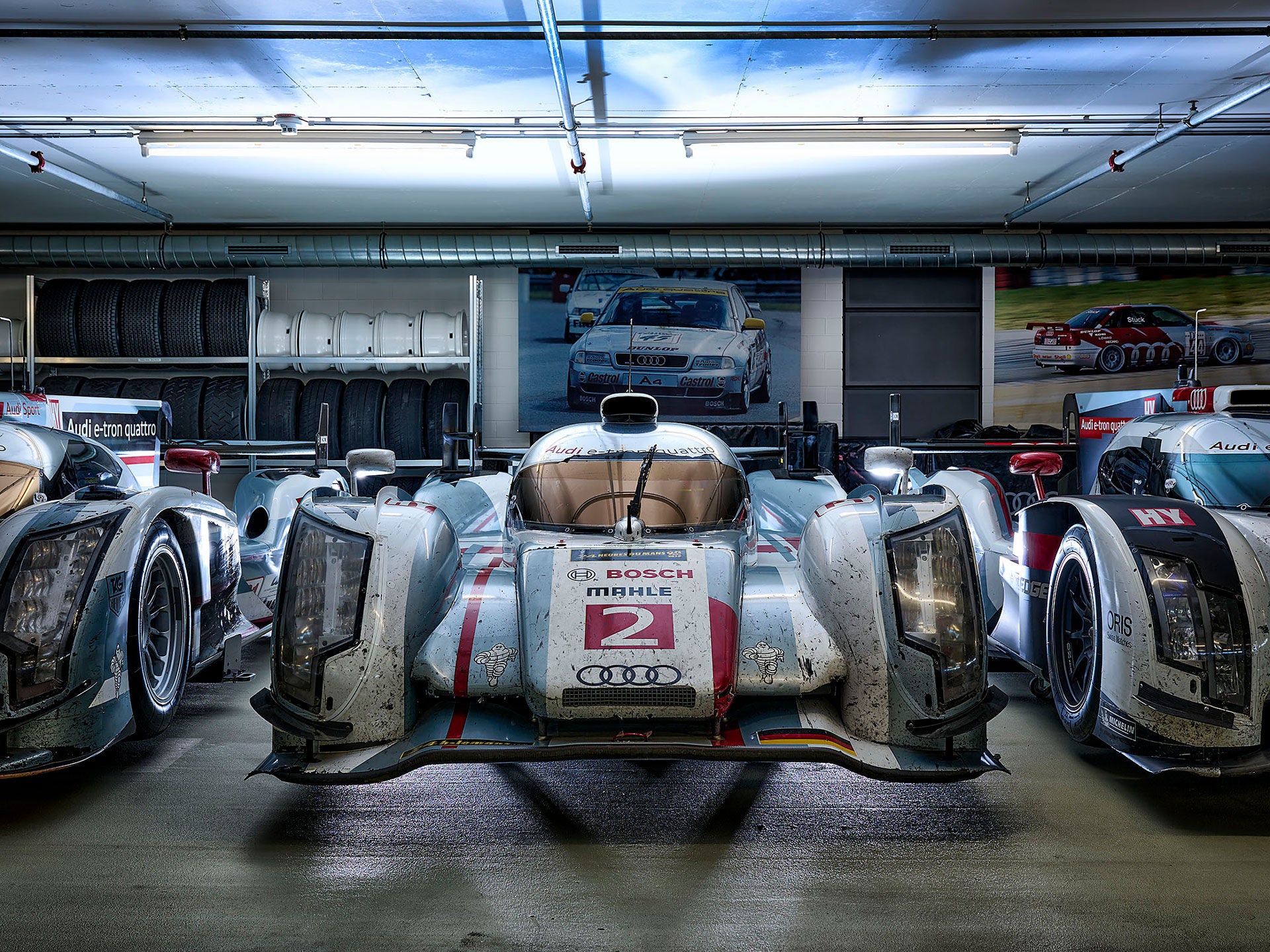 Reihe original Audi LeMans Rennfahrzeuge