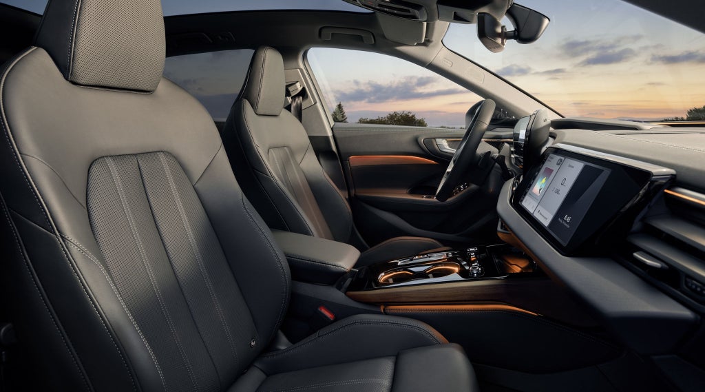View through the passenger-side window into the cockpit of the A5 Avant.