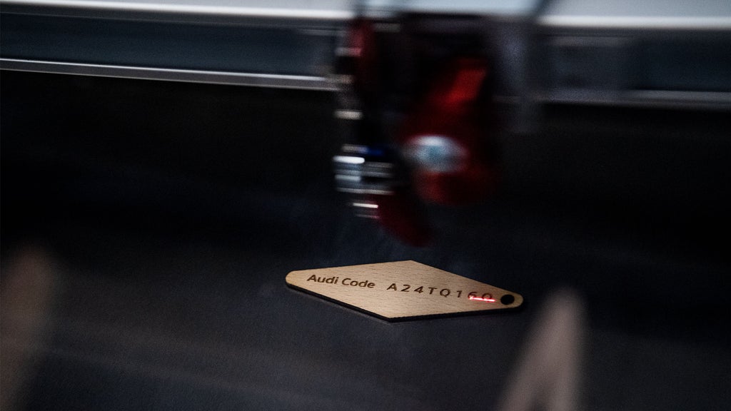 Individual Audi code as laser engraving