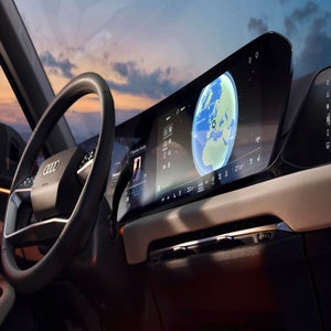 Close up of a digital dashboard of an Audi car