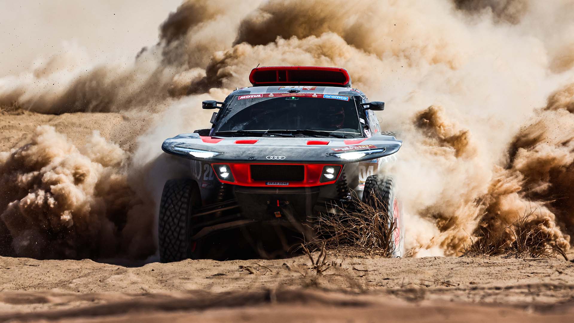 A picture showing the Audi RS Q e-tron during the 2024 Dakar Rally.