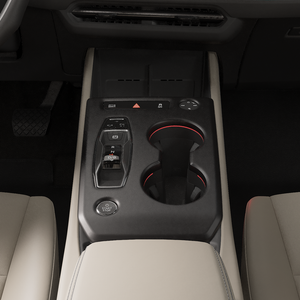 Nahaufnahme der Mittelkonsole im Cockpit des Q4 SUV e-tron.