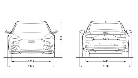 Audi A8 TFSI e edestä ja takaa