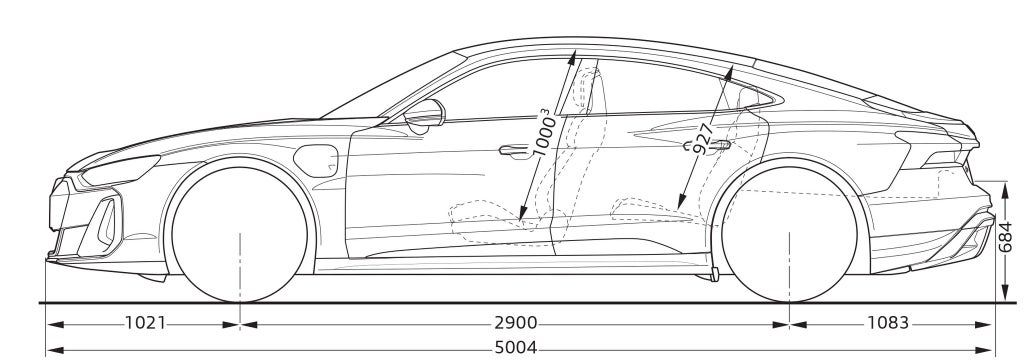 Audi s e-tron GT från sidan