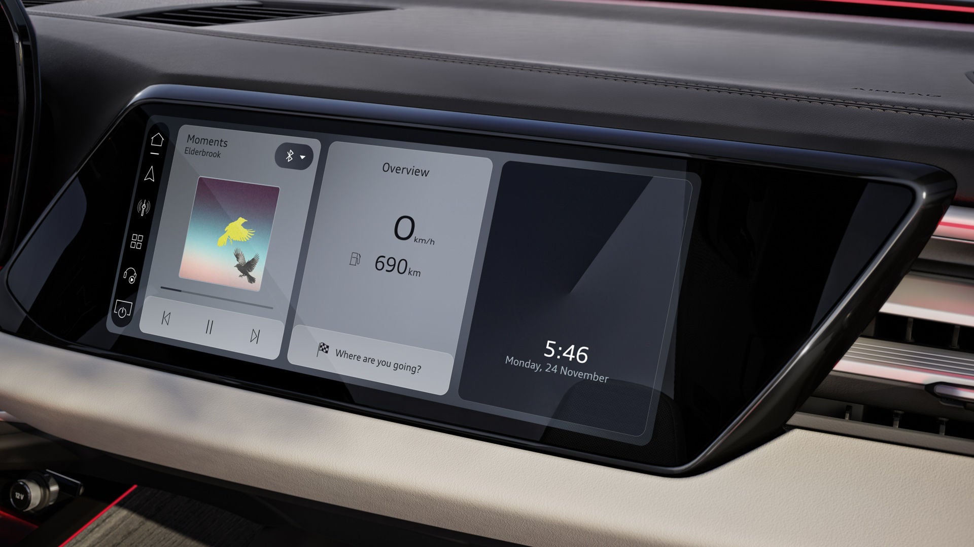 Foto de la pantalla del copiloto del Audi A6 Avant.