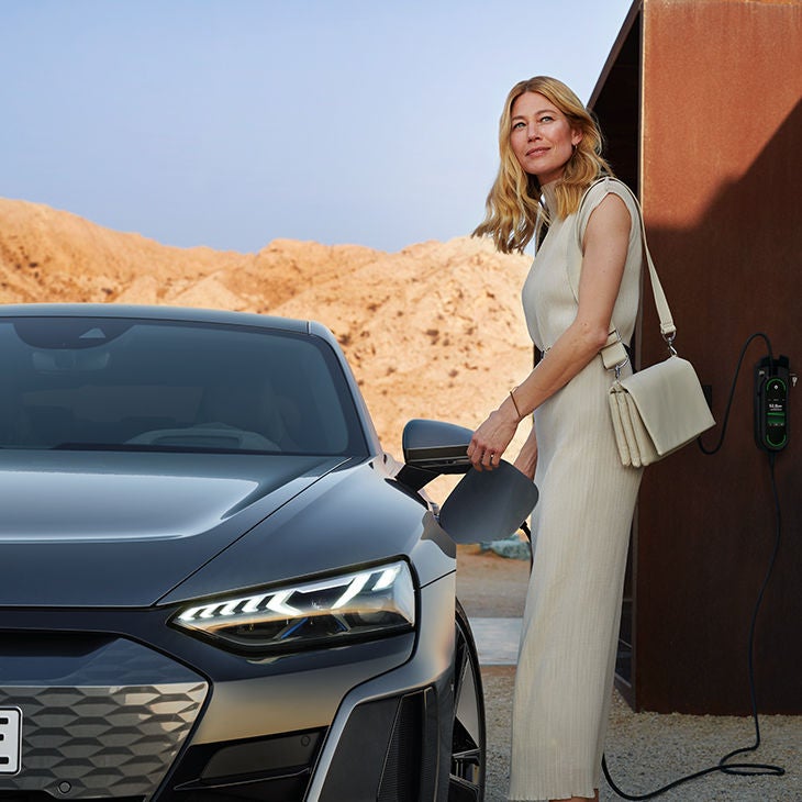 Foto de la autonomía de un vehículo eléctrico Audi. 