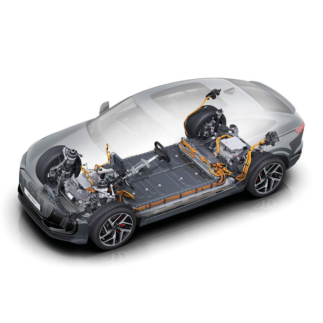 infografica che visualizza sinteticamente i 110 controlli a garanzia della certificazione delle auto usate elettriche Audi con Audi Prima Scelta :plus