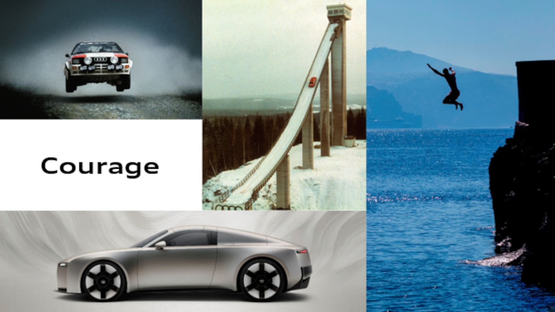 Photo collage on the theme of courage