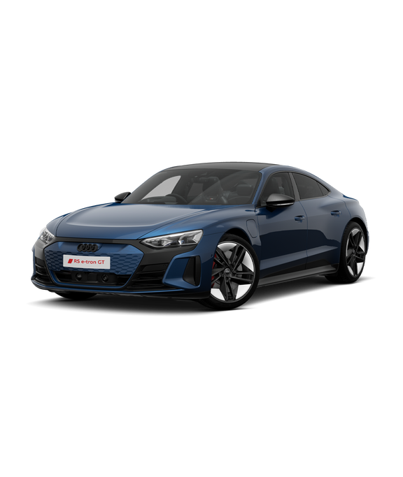 A blue Audi RS e-tron GT vorsprung trim on a plain background.