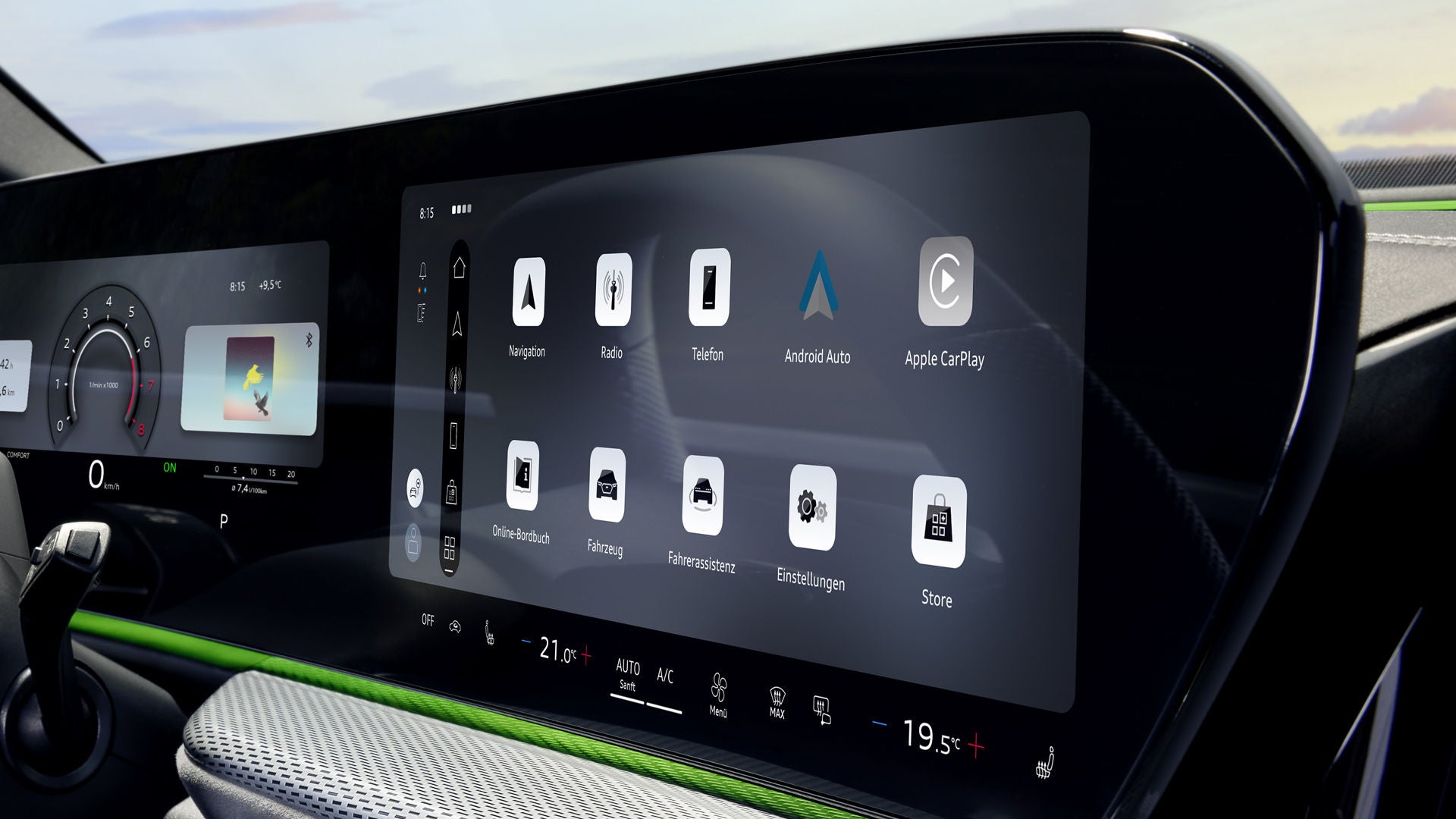 Nahaufnahme des MMI touch-Displays.