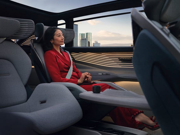 View of the rear left seat. The large window areas make it easy to see the surroundings.