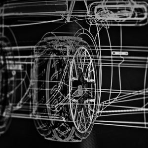 Een detail uit een technische tekening van de Audi Nuvolari.