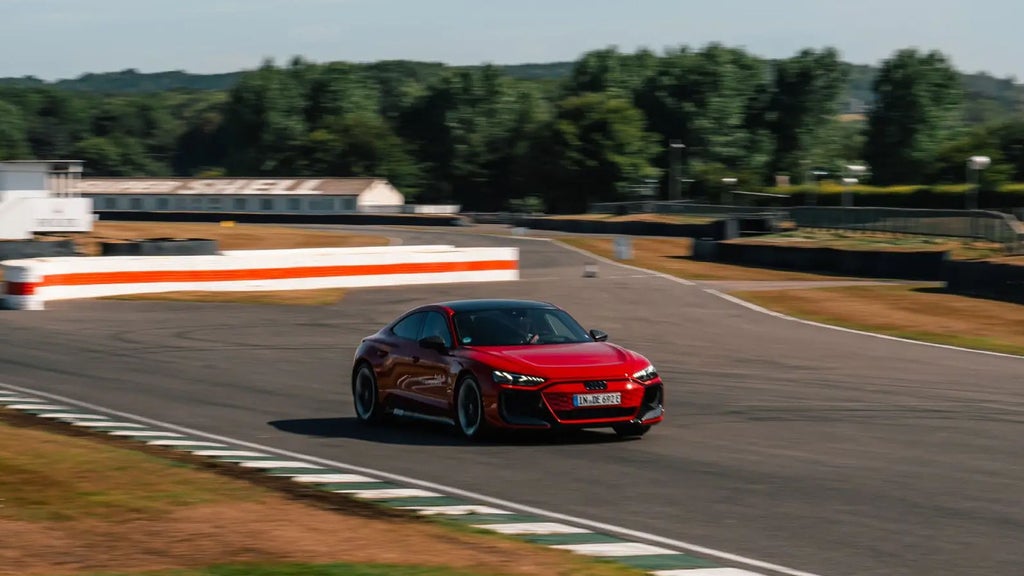 Red e-tron GT on a racing track