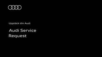 Audi Service Request: Instruktionsvideon använder tydliga animationer och skärmbilder för att visa hur du bokar service direkt via bilen med Audi Service Request.