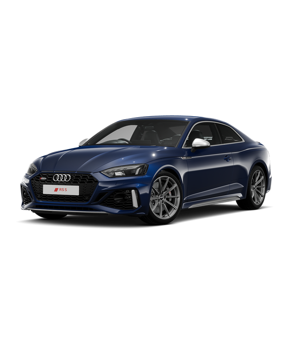 Blue Audi RS 5 Coupe on a transparent background.