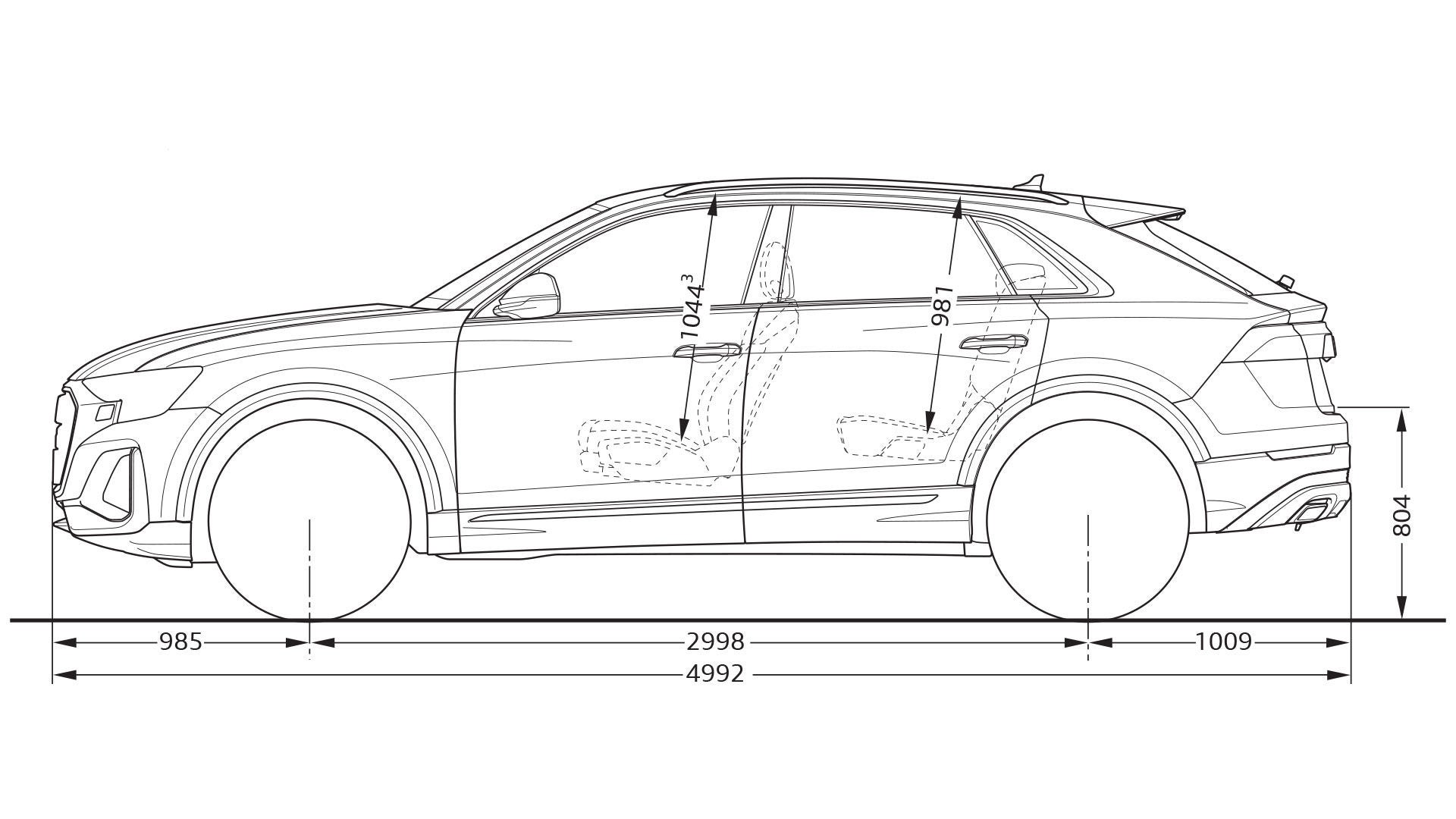 Q8 SUV dimensioner