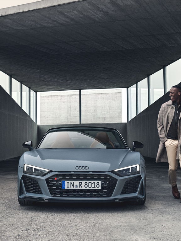 Vista frontal del Audi R8 Spyder V10 Performance RWD.