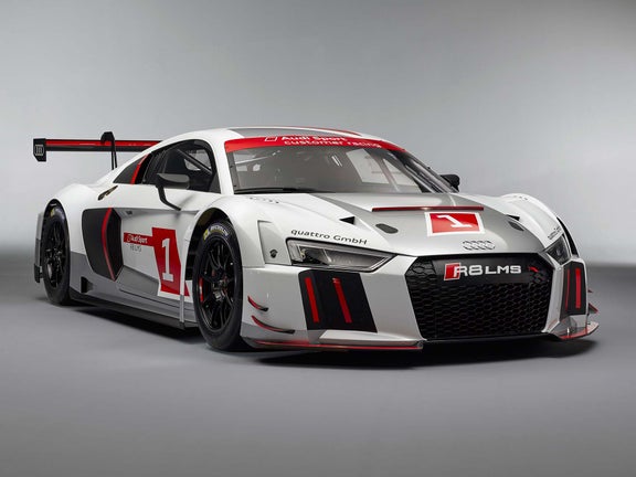 A studio picture showing the Audi R8 LMS GT3 in 2015.