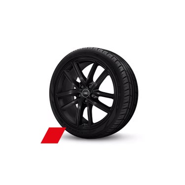 Llantas Audi Sport de 19 pulgadas con diseño de 5 radios dobles en color negro.