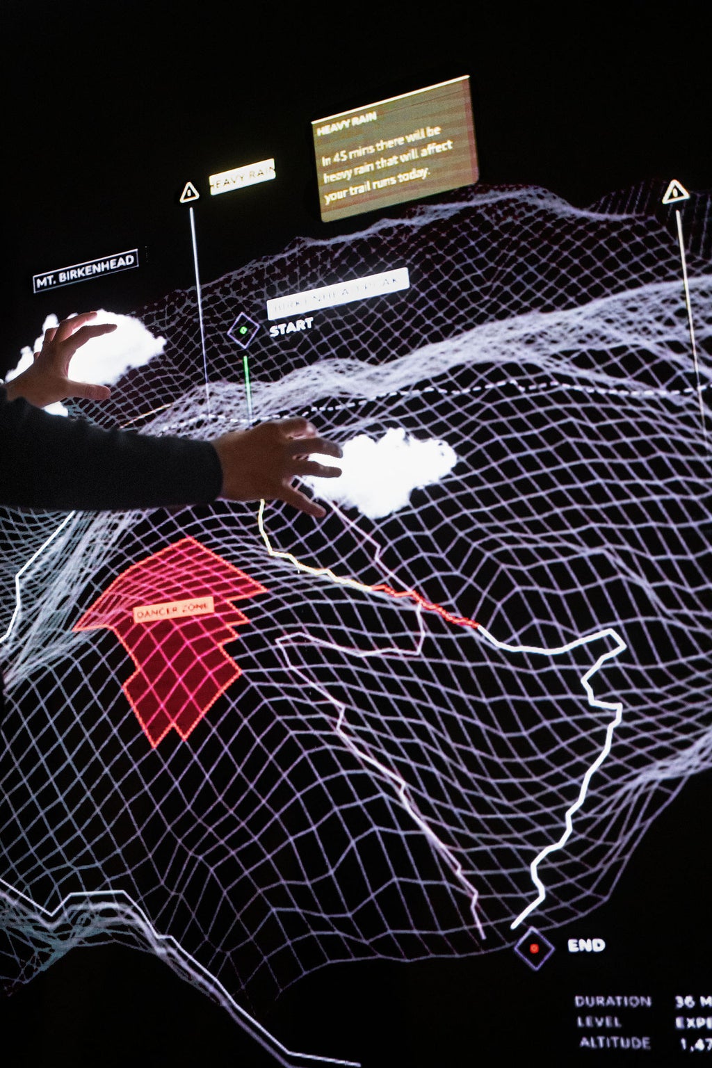 Een digitaal landschap met points of interest.