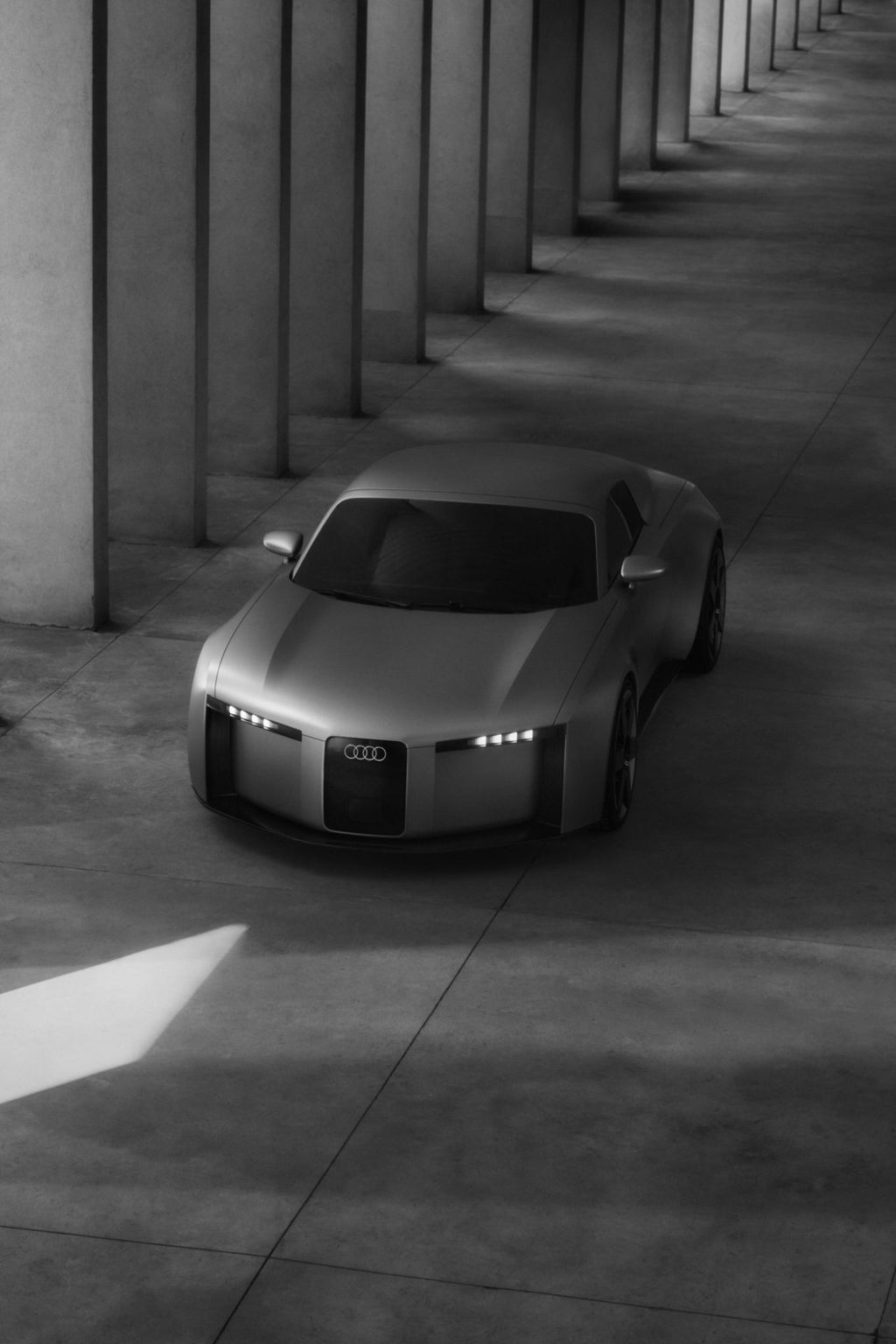 The Audi Concept C from a frontal, slightly elevated perspective.