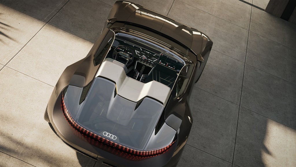 Audi skysphere roadster vu de dessus en diagonale