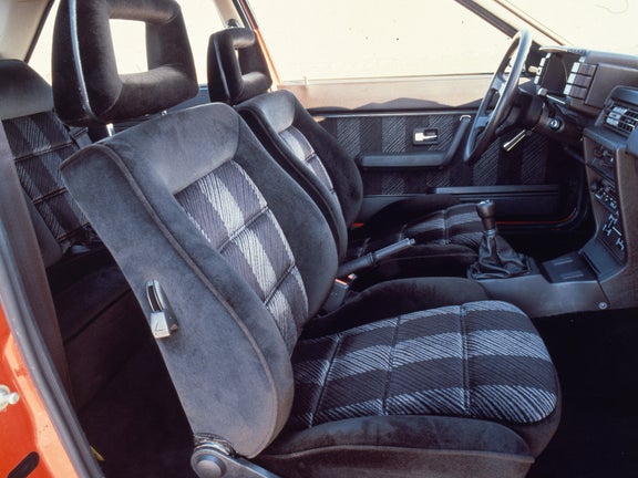 Interior view of seats in an Audi quattro