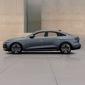 Grey Audi A5 Saloon e-hybrid left profile