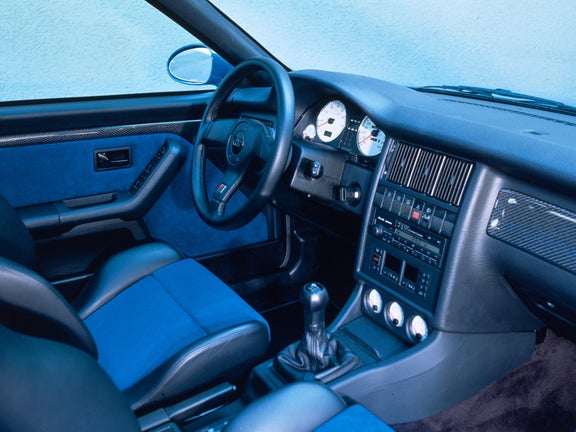 Interior view of the cockpit of an Audi Avant RS 2
