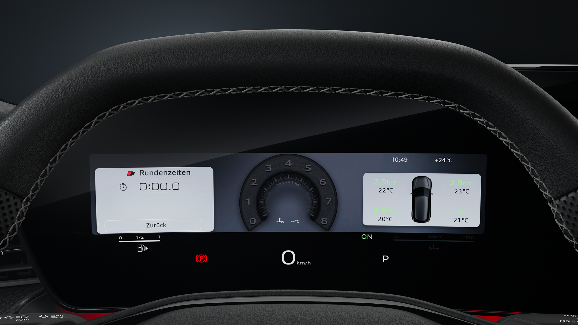Nahaufnahme des Audi virtual cockpit plus.