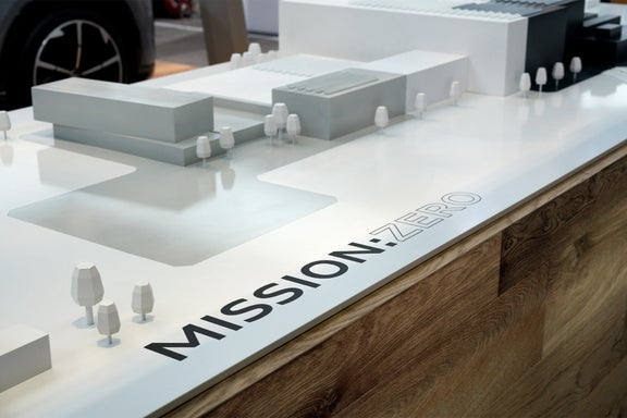 Audi-fabrieksmaquette tijdens het Greentech Festival 2021.