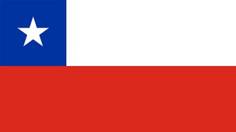Flag of Chile: blue field with a white star in the upper left corner, a white stripe above it, and a red stripe below it.