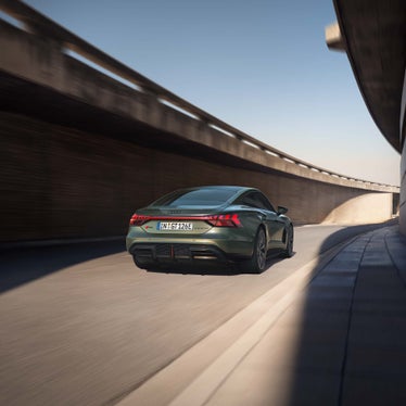 E-tron car in carpark