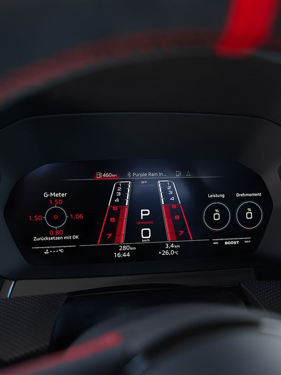 Audi virtual cockpit in the Audi RS 3 Sportback