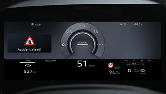 O mapa de navegação com informações de trânsito é exibido na tela do sistema de infoentretenimento do Audi.