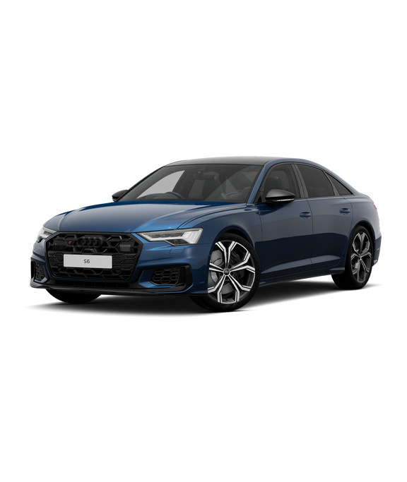 Blue sedan on a transparent background.