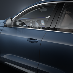 Vue sur la porte conducteur gauche du SUV Audi Q7.