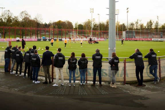 View of the FC Bayern training ground at Säbener Straße