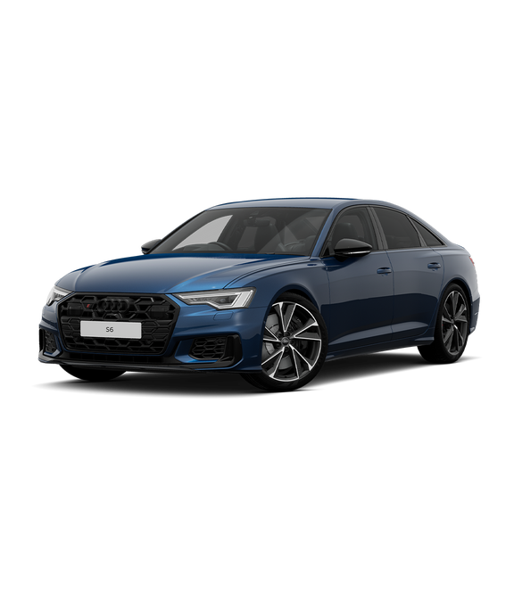 Blue sedan on a transparent background.