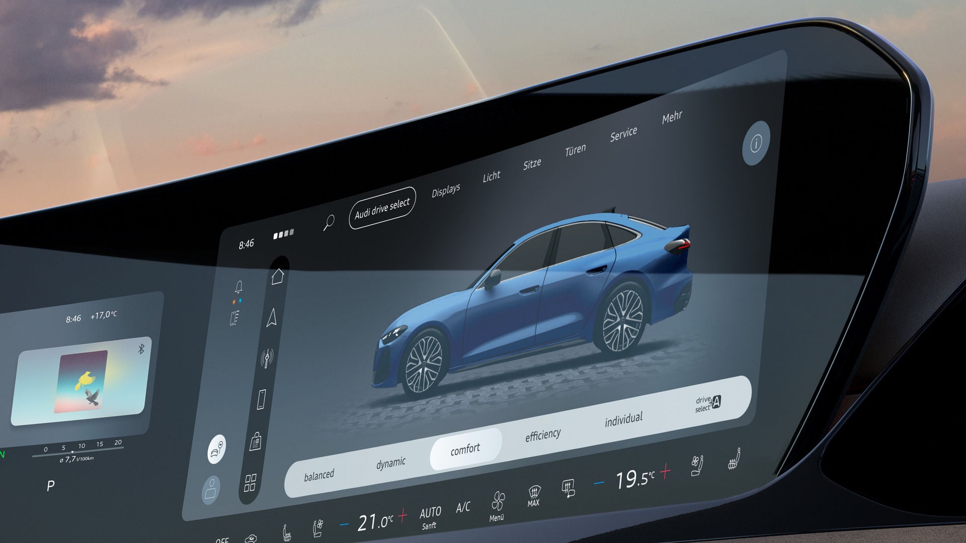 Nahaufnahme des MMI touch-Displays.