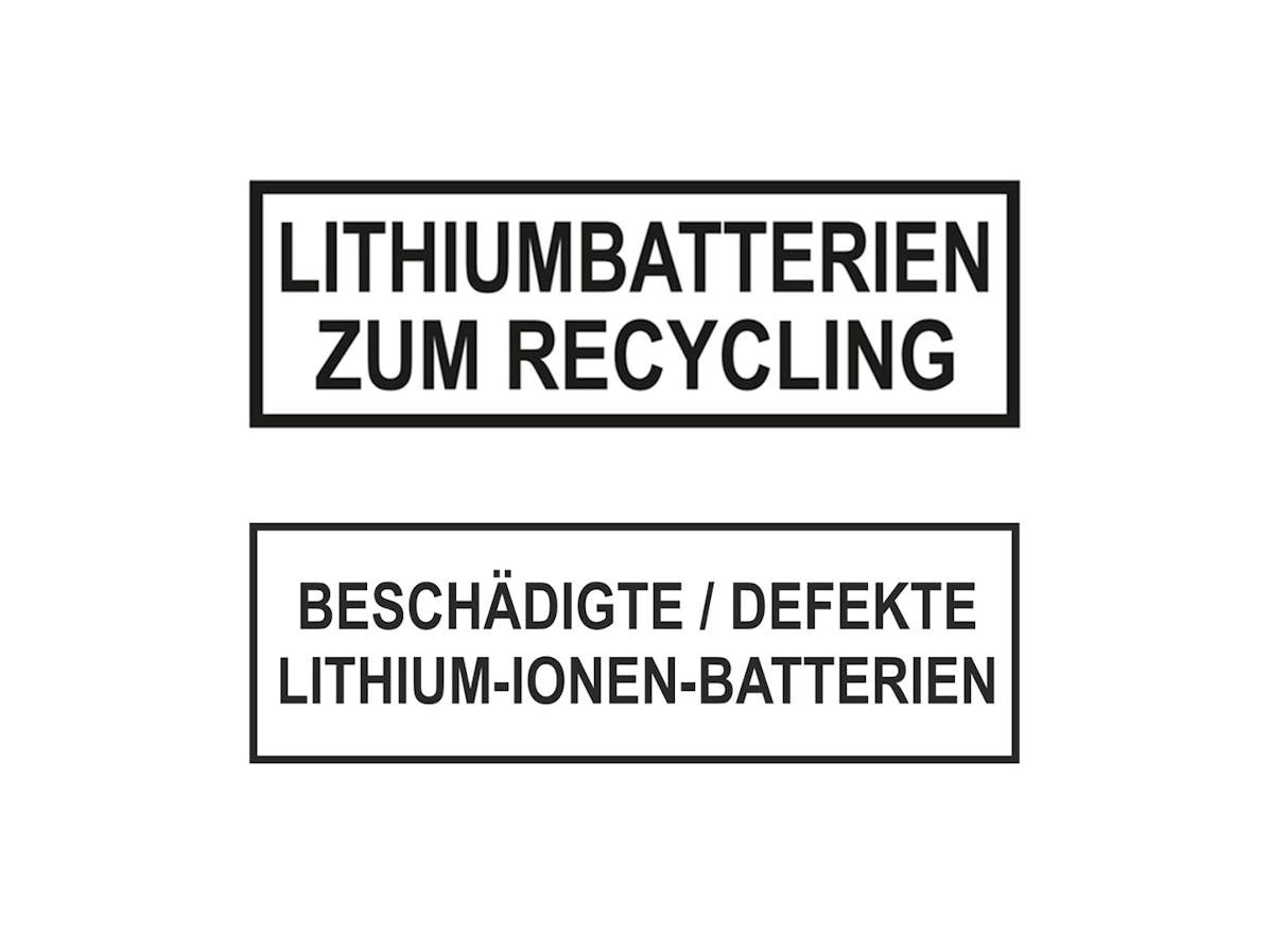 Label Lithium-Batterien