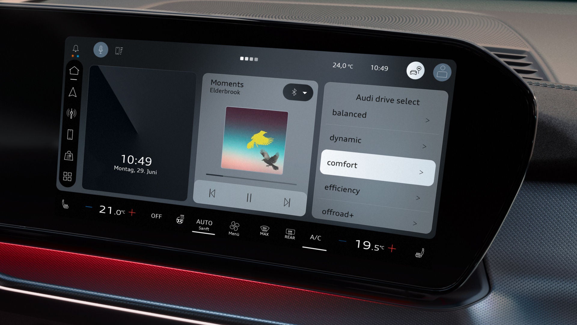 Blick auf das MMI touch-Display des Q3 SUV.