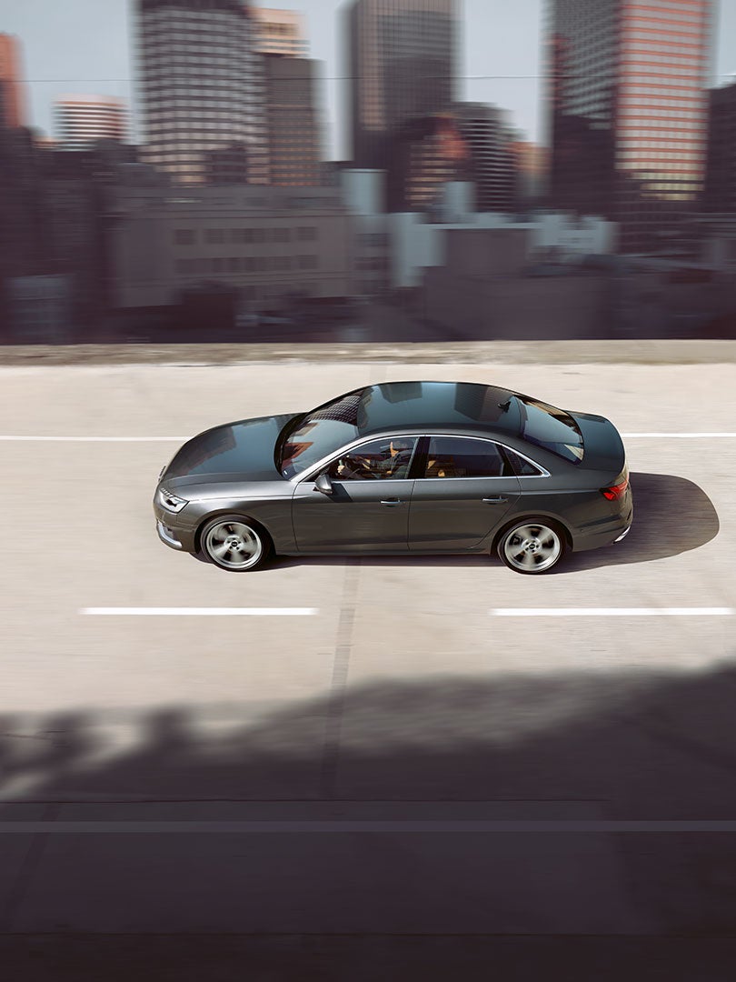 Dynamic side view of the Audi A4 Sedan