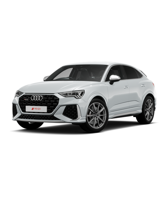White Audi RS Q3 Sportback on a transparent background.