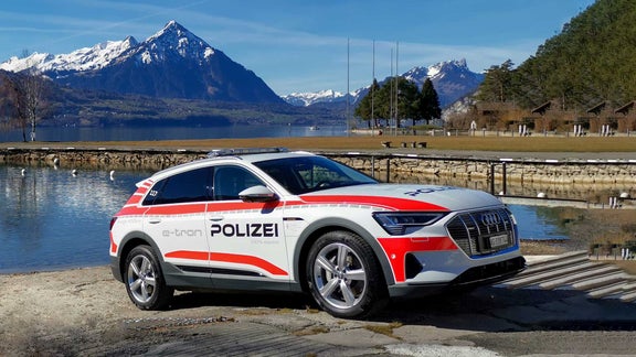 Audi Polizei-Auto am Seeufer