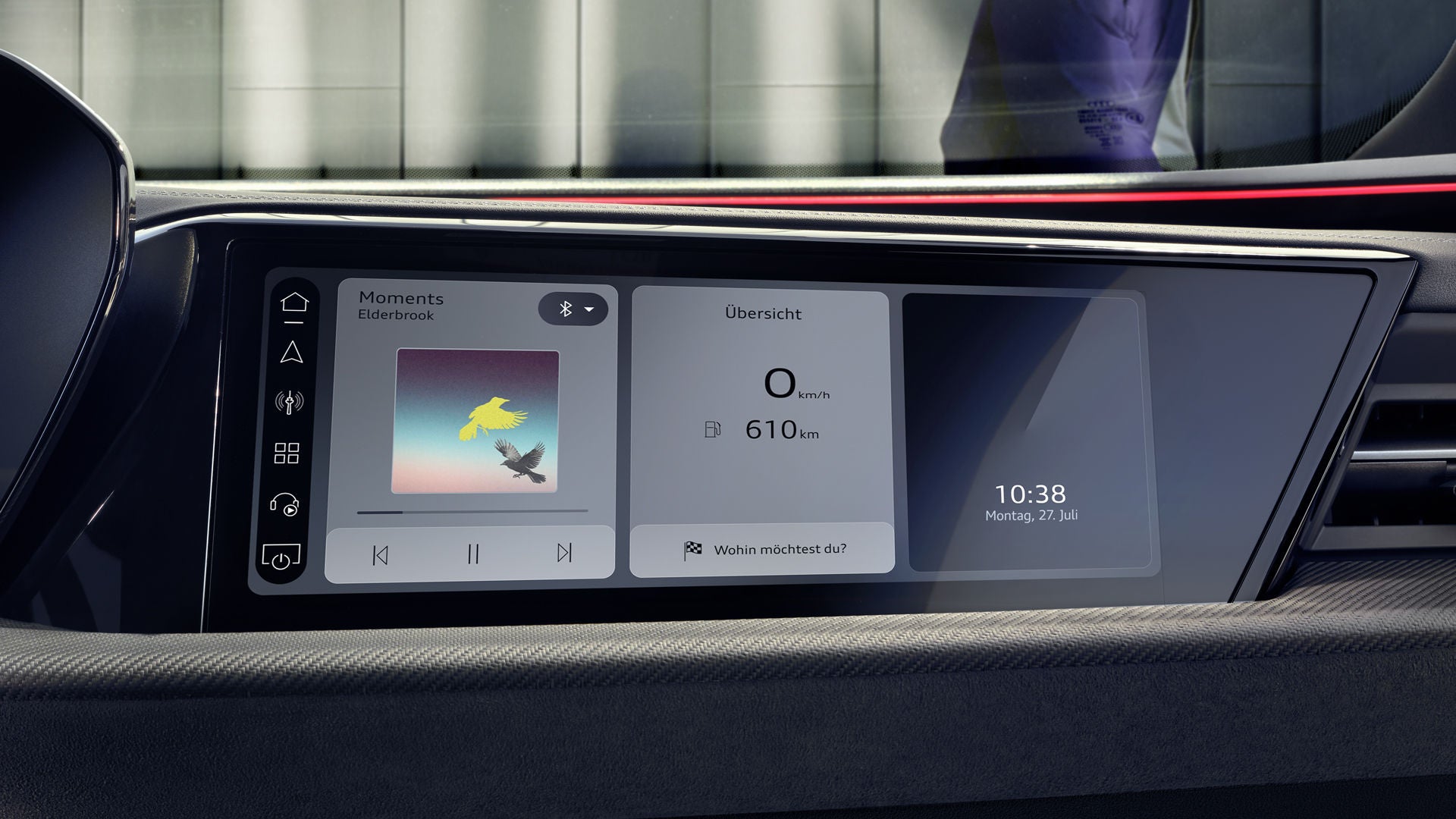 Nahaufnahme des MMI Beifahrerdisplays im Cockpit des SQ5 Sportback.