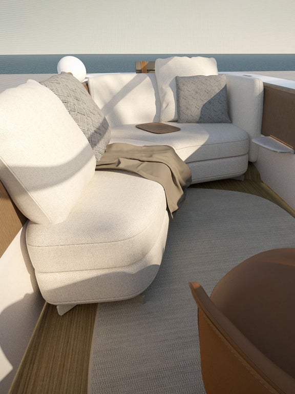 Le design intérieur de Poliform pour le concept Audi urbansphere montre un intérieur confortable avec divers éléments de sièges.